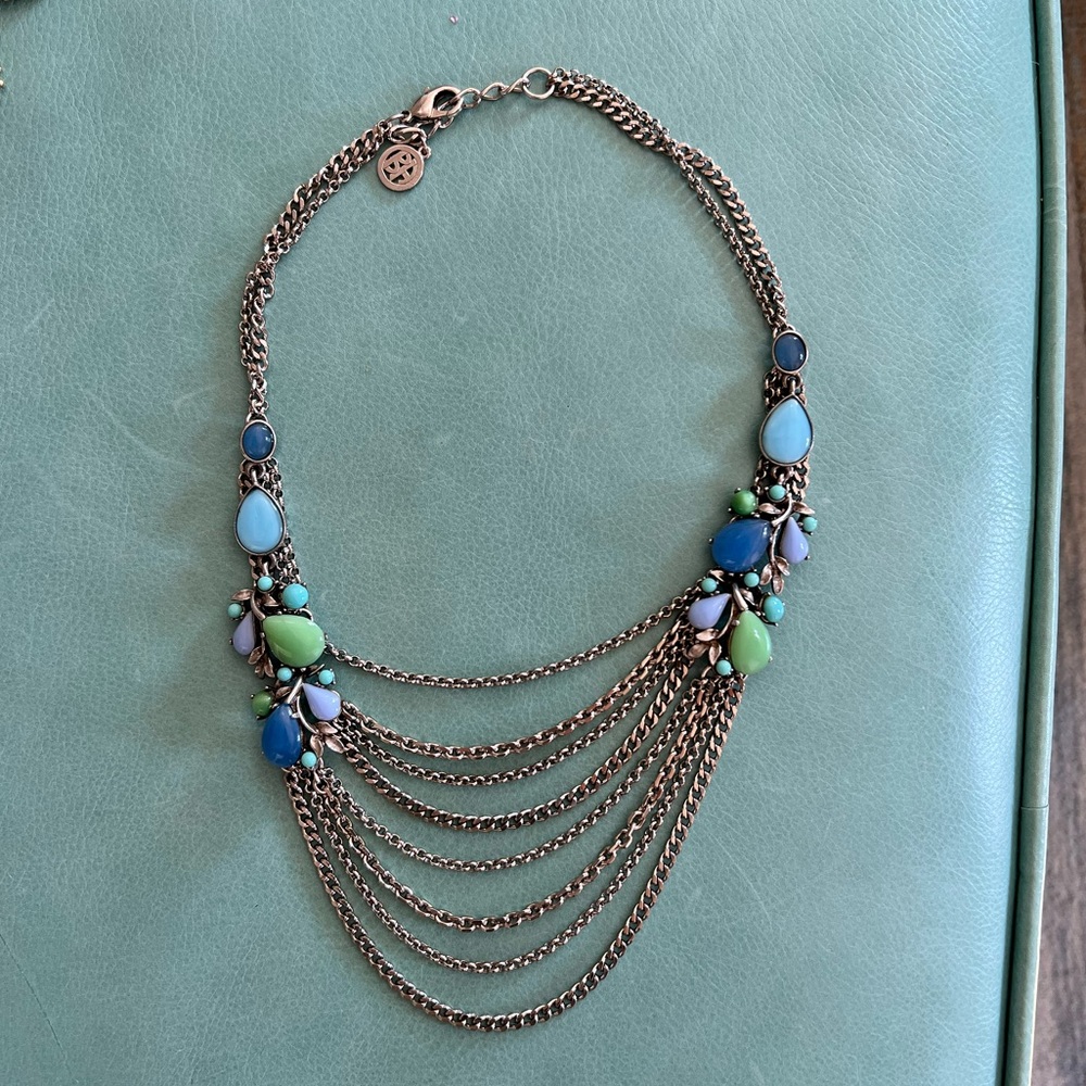 Ben Amun turquoise, blue, green, purple, silver necklace